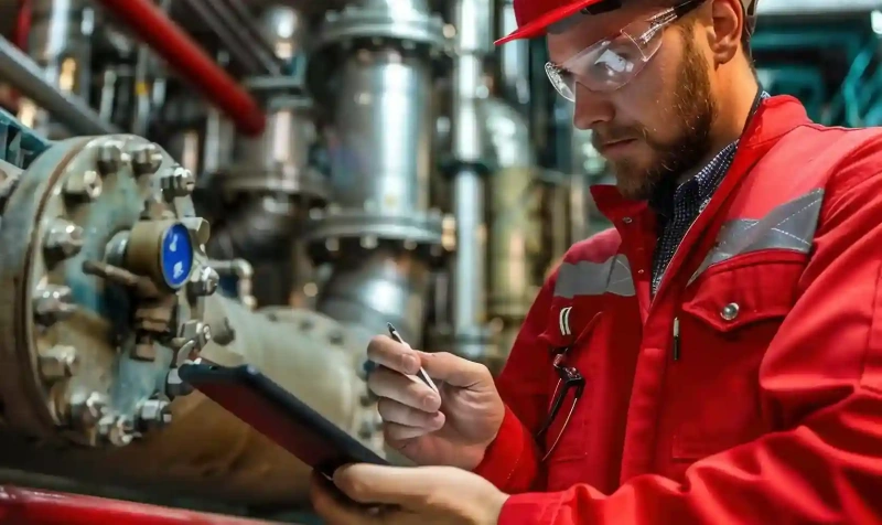 flange inspection in industrial piping