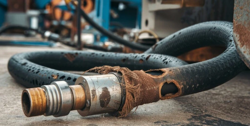 signs of material handling hose failure