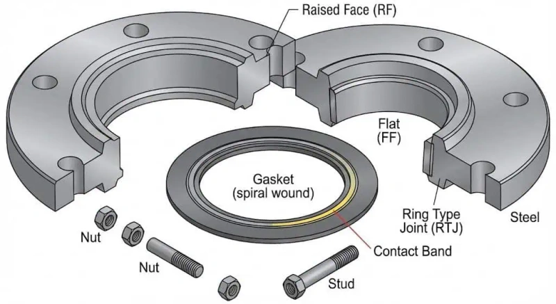 main parts of pipe flanges