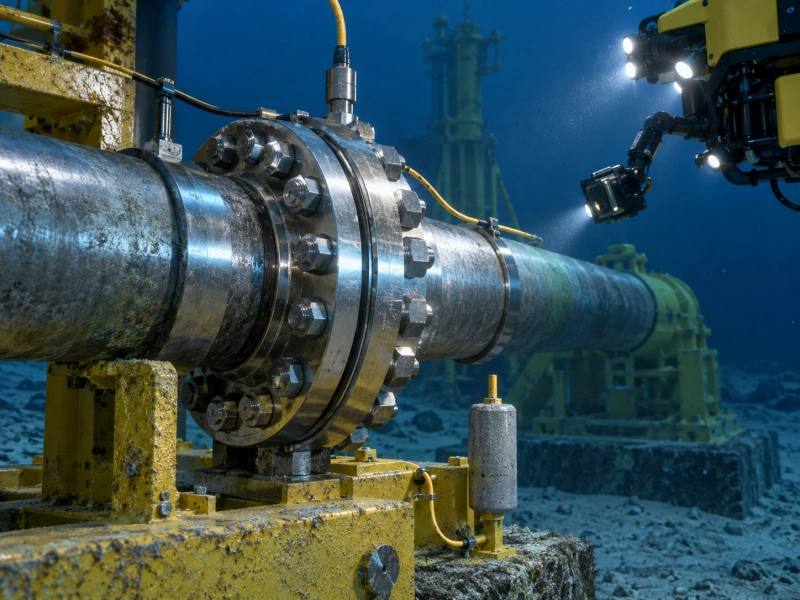 subsea api flange inspected by an rov