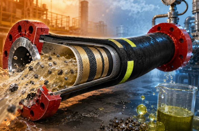 acid fracturing hose with acid slurry and proppant