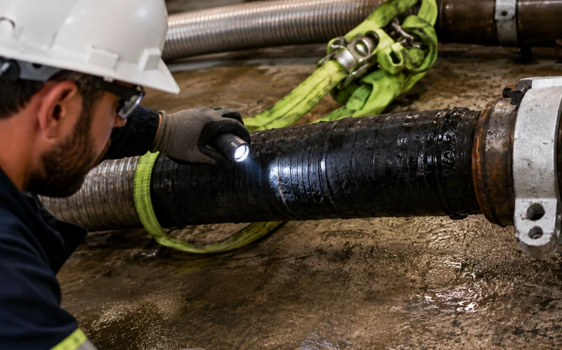 choke and kill hose visual inspection with flashlight