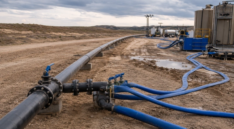 hybrid rigid pipe and tpu layflat hose water transfer system