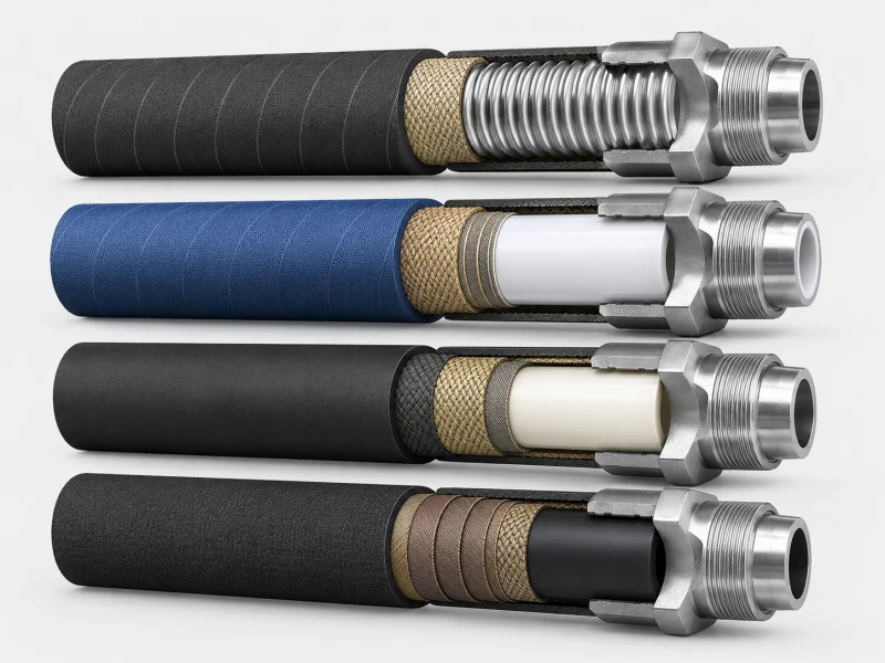 oilfield hose liner material cutaway comparison