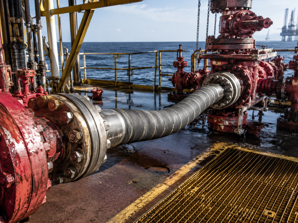 api 16d bop control hoses on offshore rig
