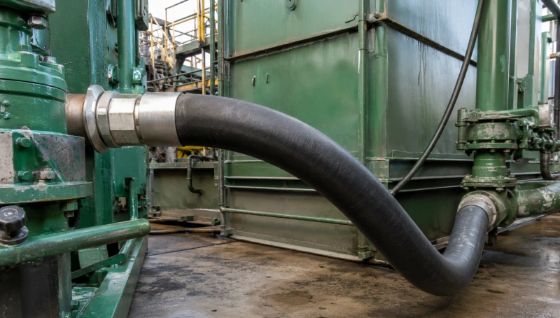 mud degasser hose minimum bend radius and routing
