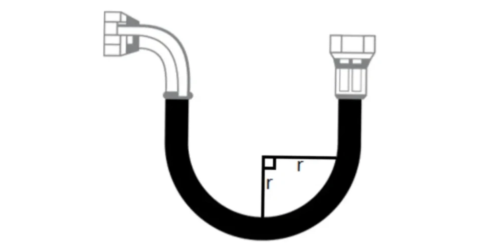 measuring hose bend radius in practice